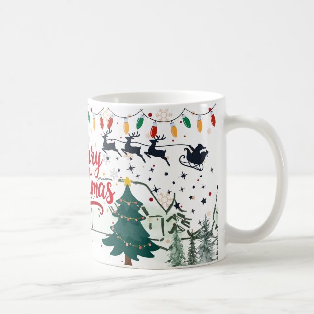 Taza De Café Navidades merry y brillantes pastas clásicas y fes (Derecha)