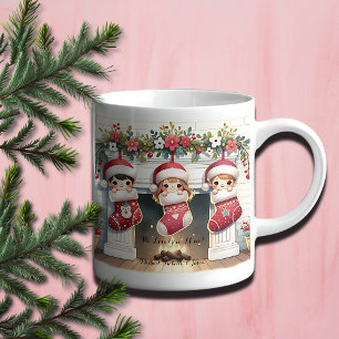 Taza De Café Navidades mimi cortos con nombres de nietos