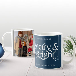 Taza De Café Navidades minimalistas de fotografía azul