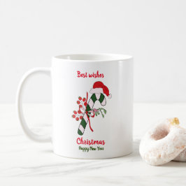 Taza De Café Navidades minimalistas y Año Nuevo Feliz Café Mu