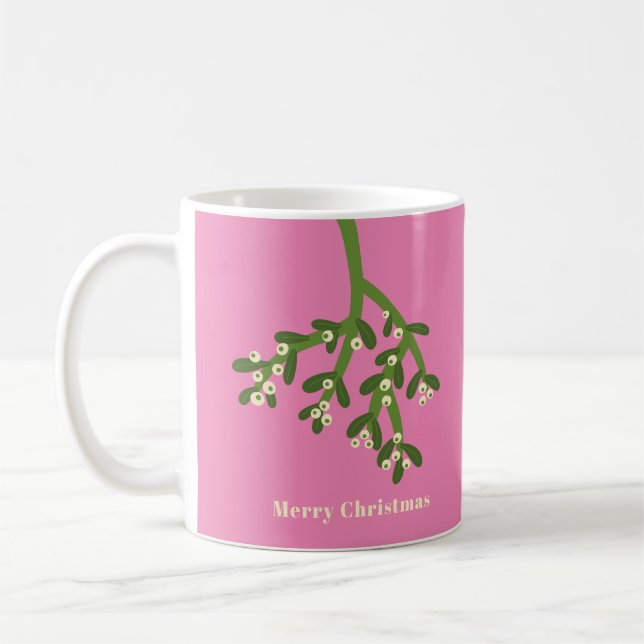 Taza De Café Navidades Mistletoe personalizados Coffee Mug (Izquierda)