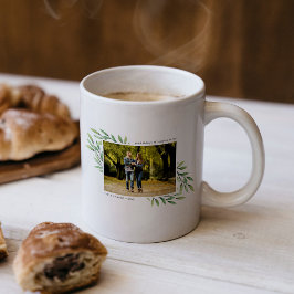Taza De Café Navidades modernos acuarela verde foto