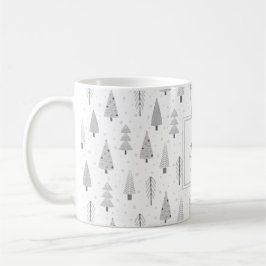 Taza De Café Navidades modernos Árboles forestales Monograma gr