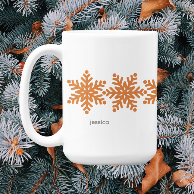 Taza De Café Navidades modernos de copos de nieve (Subido por el creador)
