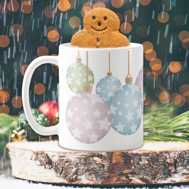 Taza De Café Navidades modernos Ornamentos Pastel con estrellas (Subido por el creador)