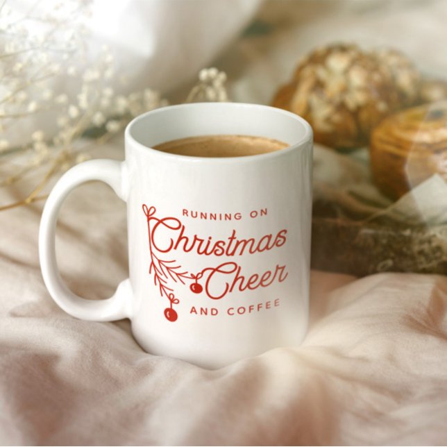 Taza De Café Navidades modernos saludan a elegante Mistletoe (Subido por el creador)