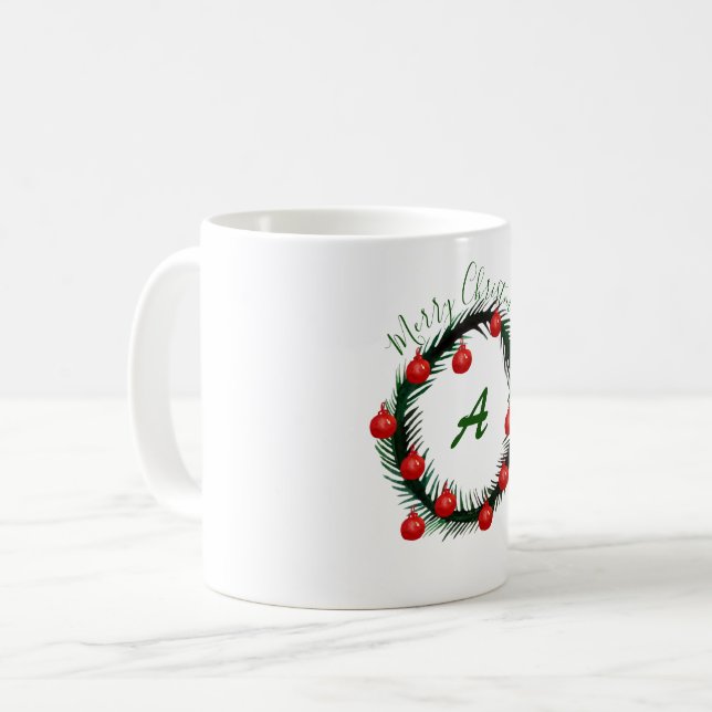 Taza De Café Navidades Monograma Fiesta (Anverso izquierdo)