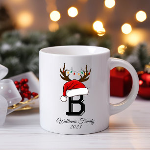 Taza De Café Navidades Monogrammed Family Santa Claus