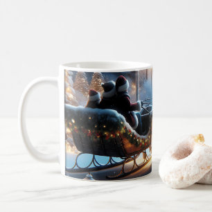 Taza De Café Navidades montan en una noche nevada