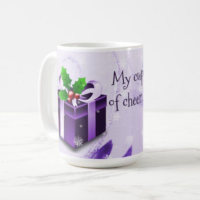 Taza De Café Navidades morados regalan café (Anverso izquierdo)