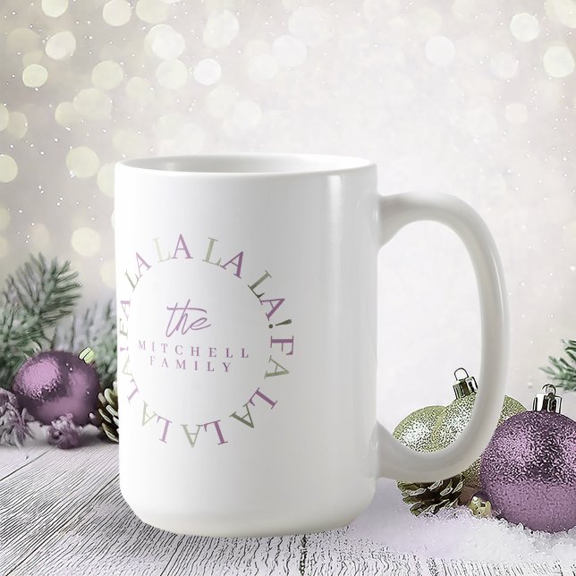 Taza De Café Navidades morados verdes Fa La ID1009 (Subido por el creador)