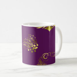 Taza De Café Navidades morados y dorados