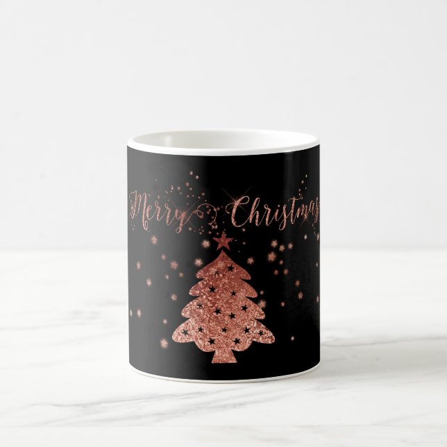 Taza De Café Navidades mordiendo rosado y negro (Centro)