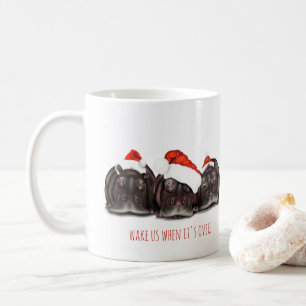 Taza De Café Navidades Mug con Hippos, despiértennos cuando ter