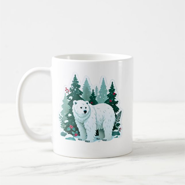 Taza De Café Navidades Mug del oso espiritual - Mágica del bosq (Izquierda)