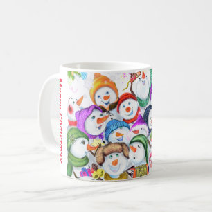 Taza De Café Navidades Mug Happy Snowmans Gift