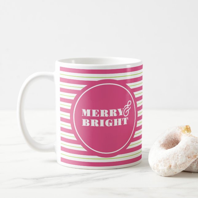 Taza De Café Navidades Mugs Rosa y Verde de moda (Con donut)