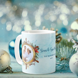 Taza De Café Navidades náuticos: Mares fotográficos y saludos