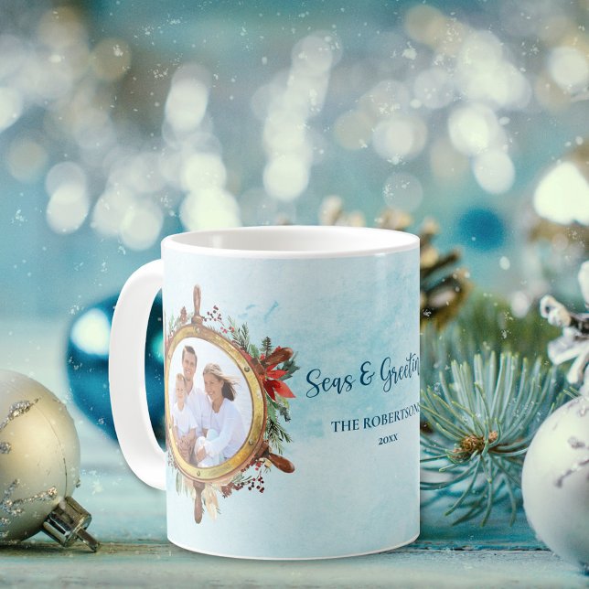 Taza De Café Navidades náuticos: Mares fotográficos y saludos (Subido por el creador)