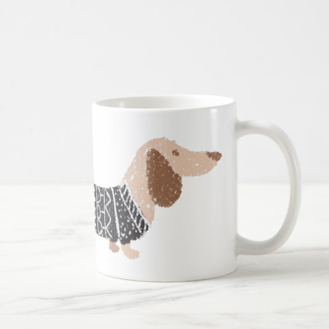 Taza De Café Navidades negros de Dachshund Patrón de sudor grac (Derecha)