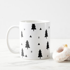 Taza De Café Navidades negros y blancos modernos Mug