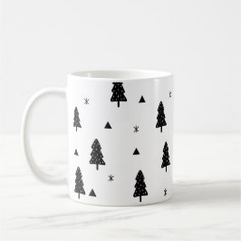 Taza De Café Navidades negros y blancos modernos Mug