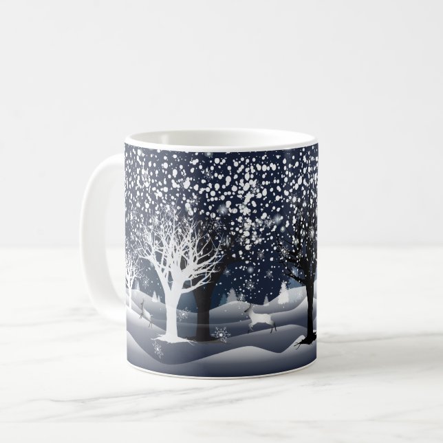 Taza De Café Navidades Nocturnos De Hadas. Bosque de fantasía (Anverso izquierdo)