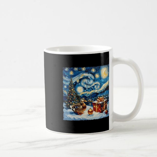 Taza De Café Navidades nocturnos estelares estilo Duck Van Gogh (Derecha)