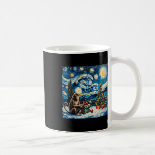 Taza De Café Navidades nocturnos estelares Monkey Van Gogh Styl