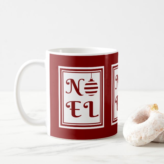 Taza De Café NAVIDADES NOEL Festejan Rojo Y Blanco (Con donut)