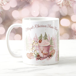 Taza De Café Navidades Nombre Bomba De Chocolate Caliente Rosa