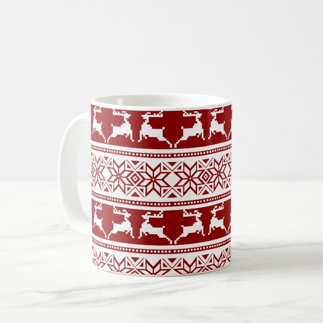 Taza De Café Navidades nórdicos renos escandinavos (Anverso izquierdo)