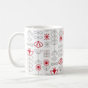 Taza De Café Navidades nórdicos rojos y blancos