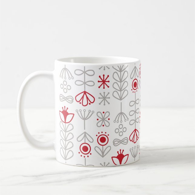 Taza De Café Navidades nórdicos rojos y blancos (Izquierda)
