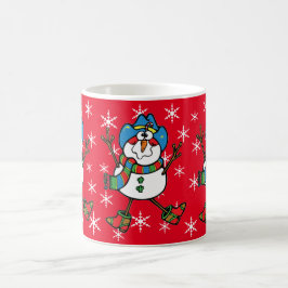 Taza De Café Navidades Occidentales Cobardan A Snowboy En Rojo