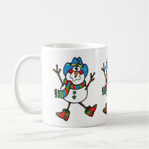 Navidades Occidentales Vaquero Hombre De Nieve Con