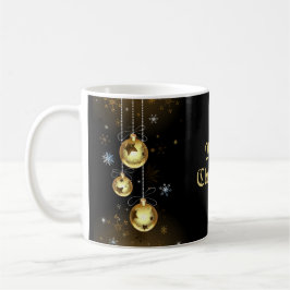 Taza De Café Navidades Ornamentos dorados Estrellas brillantes
