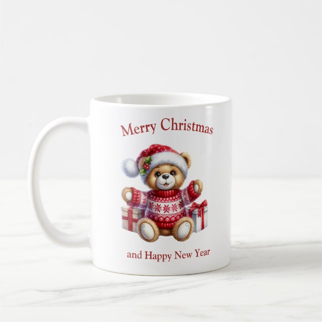 Taza De Café Navidades osito de peluche con regalos generativos (Izquierda)