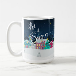 Taza De Café Navidades paisajistas de Cute Let It Snow Town