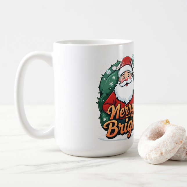 Taza De Café Navidades - "Papá Noel y Papá Noel" (Con donut)