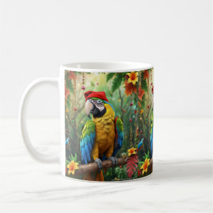 Taza De Café Navidades Parrot As Santa Claus-76349