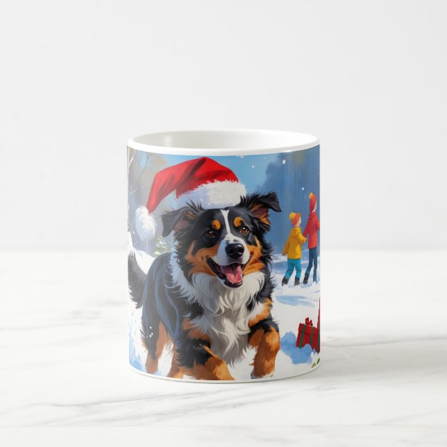 Taza De Café Navidades Pastores Australianos Festejan Escena de (Centro)