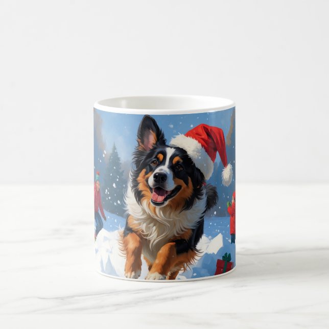 Taza De Café Navidades pastores belgas celebran escena de nieve (Centro)