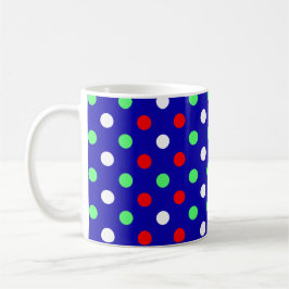 Taza De Café Navidades - Patrón de puntos de polka rojo, verde