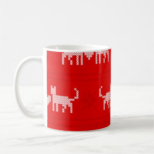 Taza De Café Navidades patrones cruzados de los gatos en el amo