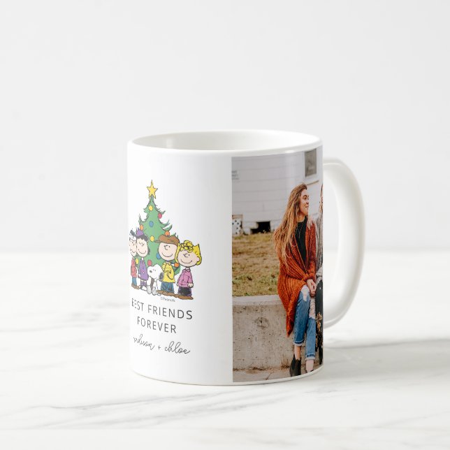 Taza De Café Navidades Peanuts | Mejor foto de amigos (Anverso derecho)
