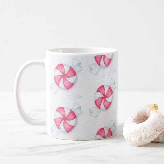 Taza De Café Navidades Peppermint Candy (Con donut)