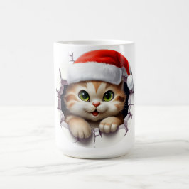 Taza De Café Navidades pequeños a través de la pared ilustrado