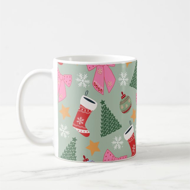 Taza De Café Navidades pequeños Mint Green (Izquierda)