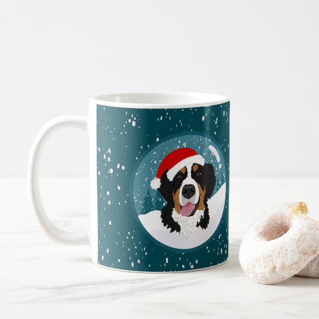 Taza De Café Navidades Perro de montaña Bernese (Con donut)